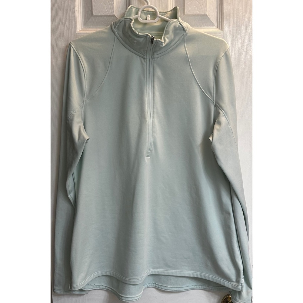 Under Armour ColdGear Womens XL Mint Green Quarter Zip Fitted Pullover Top